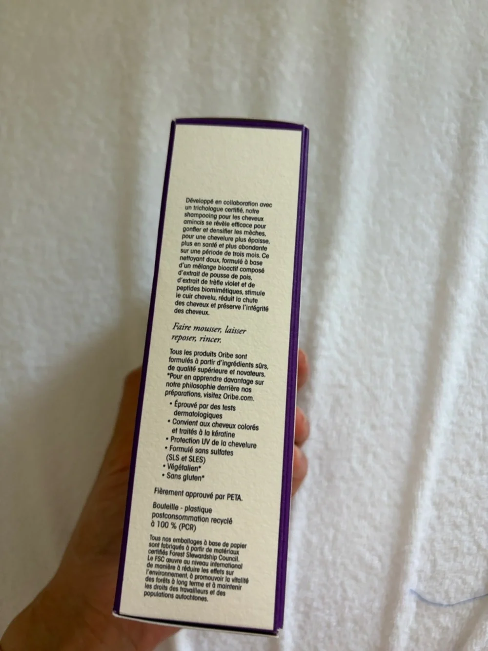 Oribe Serene Scalp Densifying Shampoo — Cream & Purple Box